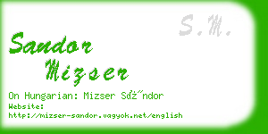 sandor mizser business card